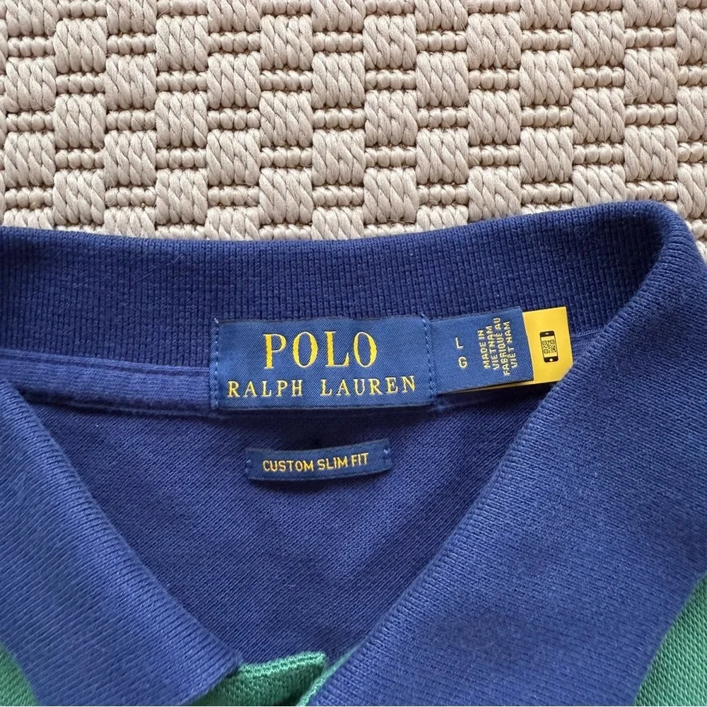 Vintage 90s style Polo ralph lauren big pony logo colorblock polo shirt mens